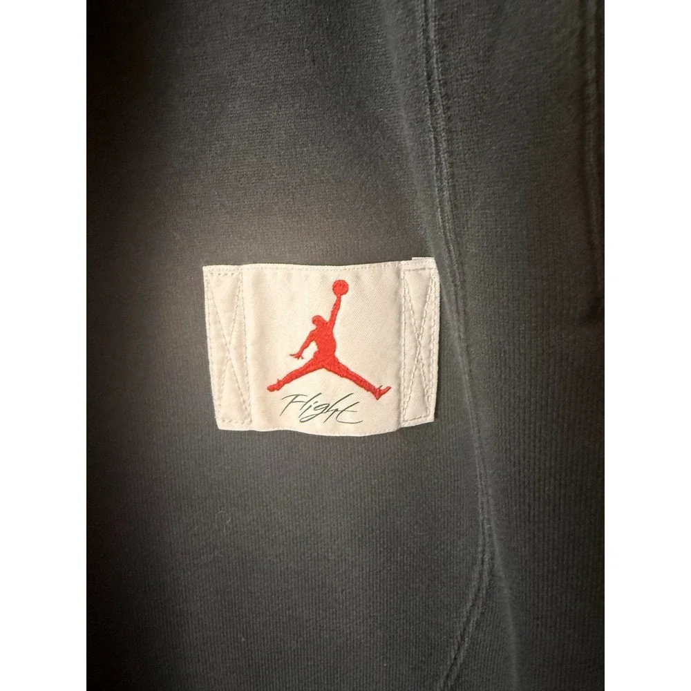 Jordan Flight Fleece Pants Washed Joggers Cotton Mens L Black Drawstring